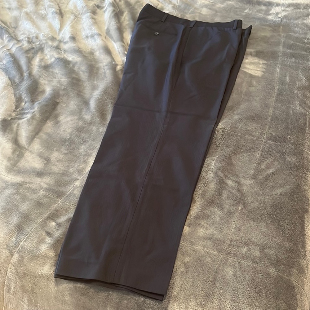 Mens 36X30 Van Heusen Navy Blue Striped Dress Pants